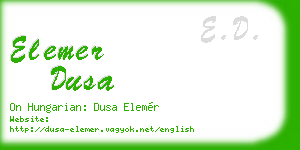 elemer dusa business card