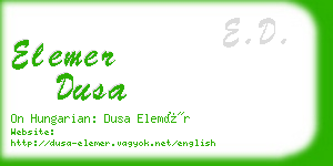 elemer dusa business card